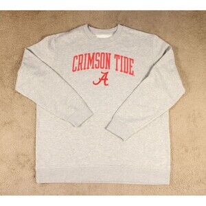 NCAA Alabama Crimson Tide Women's Crew Neck Fleece Sweatshirt Grey (2XL) - NWOT